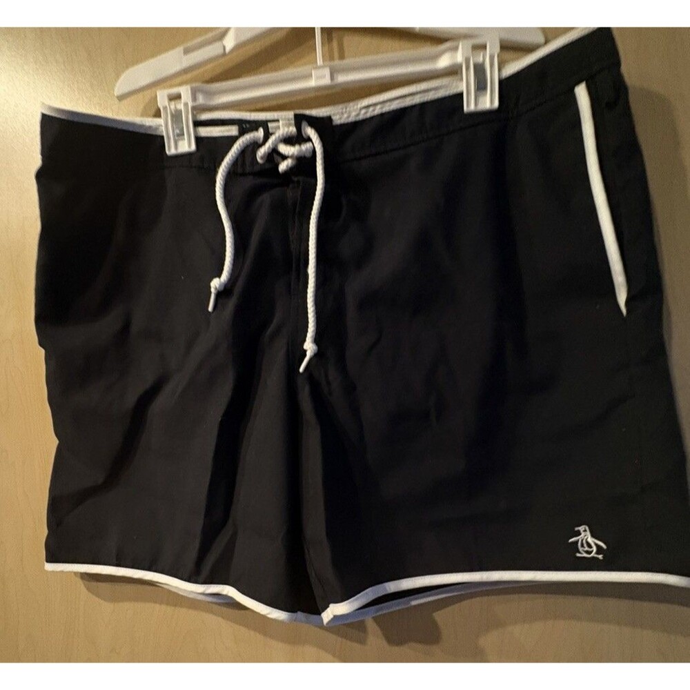 Classic Original Penguin Swim Trunks Board Shorts Men’s 38 True Black